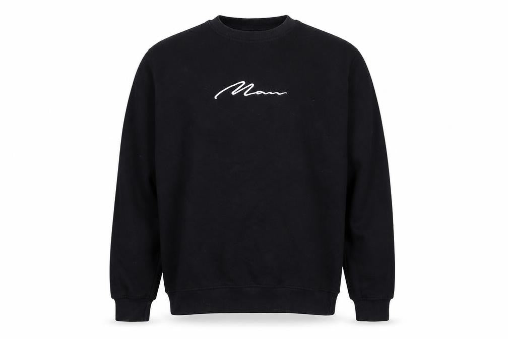 Mens UK Size L boohooMAN Black Pullover Sweatshirt