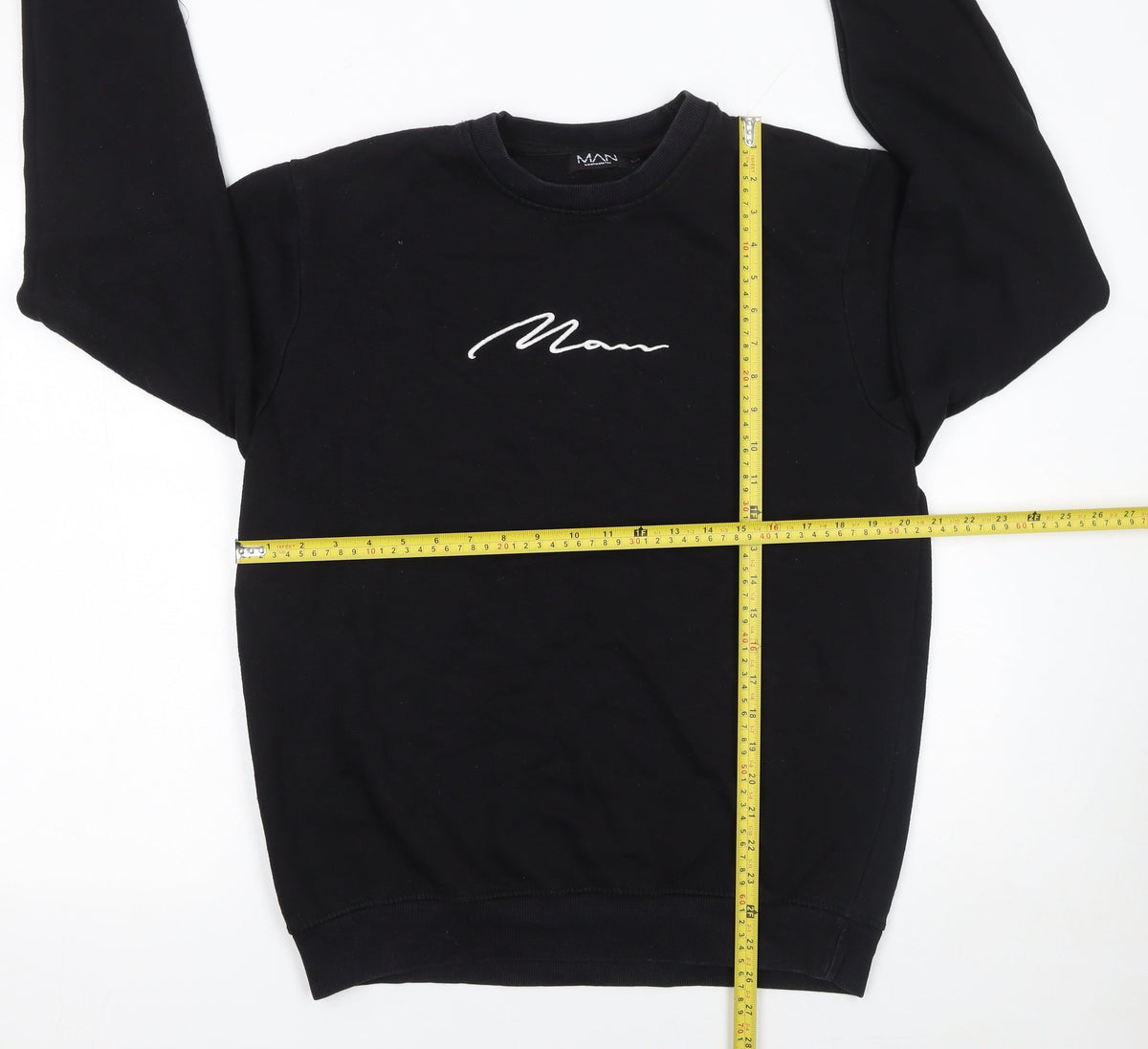 Mens UK Size L boohooMAN Black Pullover Sweatshirt