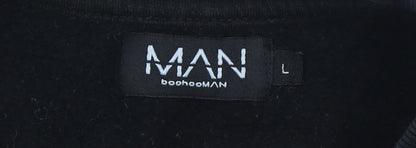 Mens UK Size L boohooMAN Black Pullover Sweatshirt