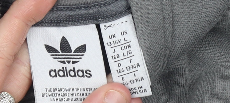 Boys UK Size 13-14 Years adidas Grey Pullover Hoodie