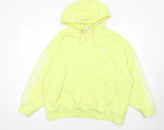 Adidas Women’s Yellow Hoodie Size 10 Pullover Cotton Casual