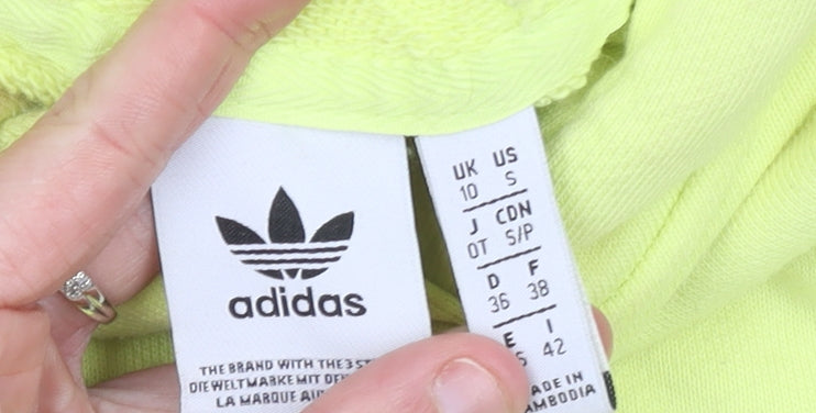 Adidas Women’s Yellow Hoodie Size 10 Pullover Cotton Casual