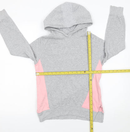 USA Pro Girls Grey & Pink Pullover Hoodie 11-12 Years Cotton Blend