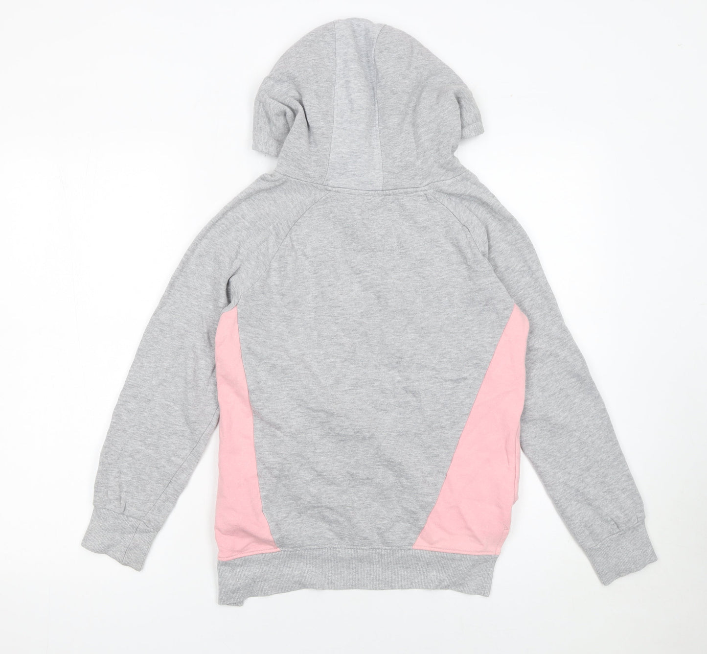 USA Pro Girls Grey & Pink Pullover Hoodie 11-12 Years Cotton Blend