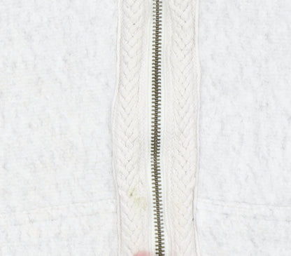 Fat Face Women Ivory Cotton Full Zip Hooded Jumper Size 10