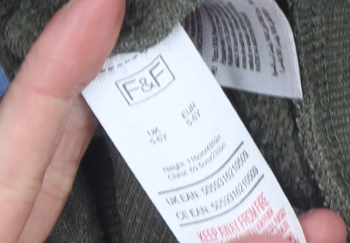 F&F Boys Green Pullover Sweatshirt 5-6 Years Monster Truck Graphic