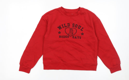 Primark Boys Red Wild Soul Rodeo Days Graphic Pullover Sweatshirt 8-9 Years