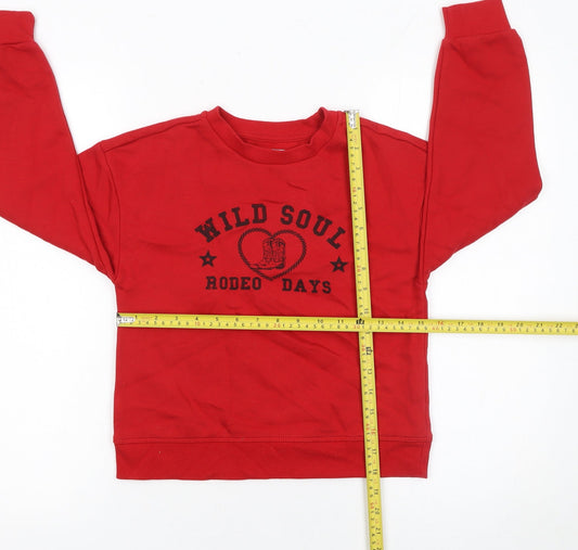 Primark Boys Red Wild Soul Rodeo Days Graphic Pullover Sweatshirt 8-9 Years