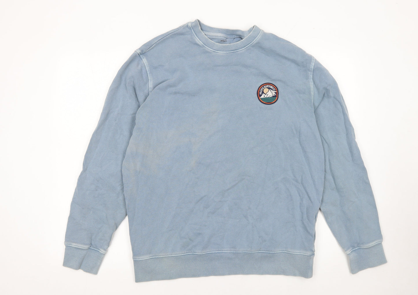 Mens UK Size M Marks and Spencer Blue Pullover Sweatshirt
