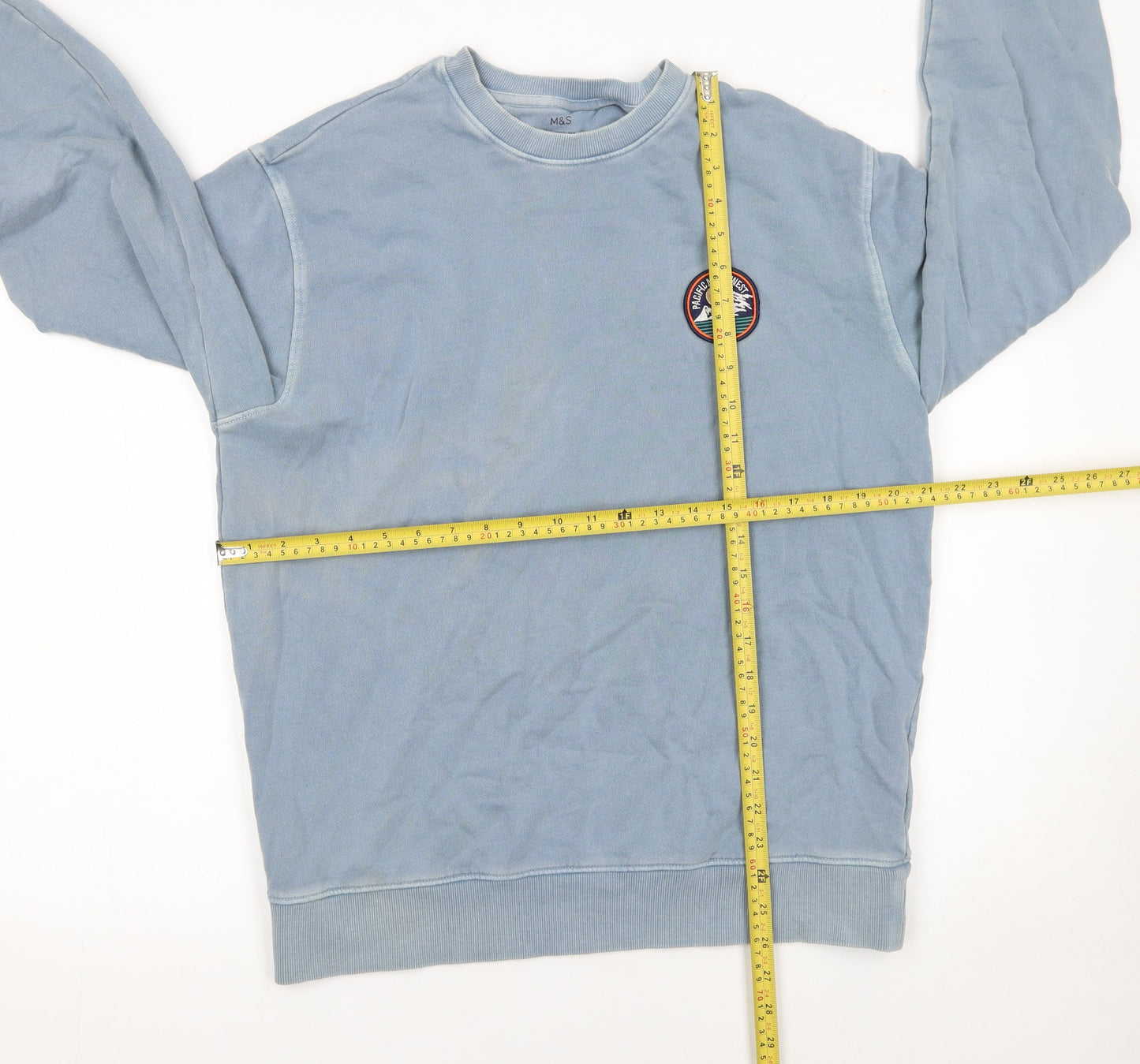 Mens UK Size M Marks and Spencer Blue Pullover Sweatshirt