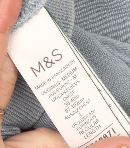 Mens UK Size M Marks and Spencer Blue Pullover Sweatshirt