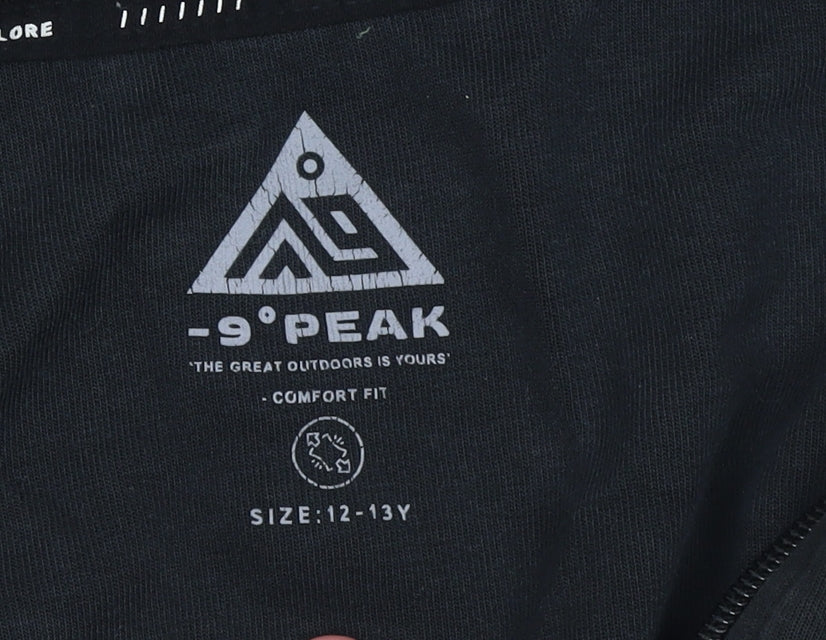 Boys UK Size 12-13 Years -9° PEAK Black Full Zip Hoodie