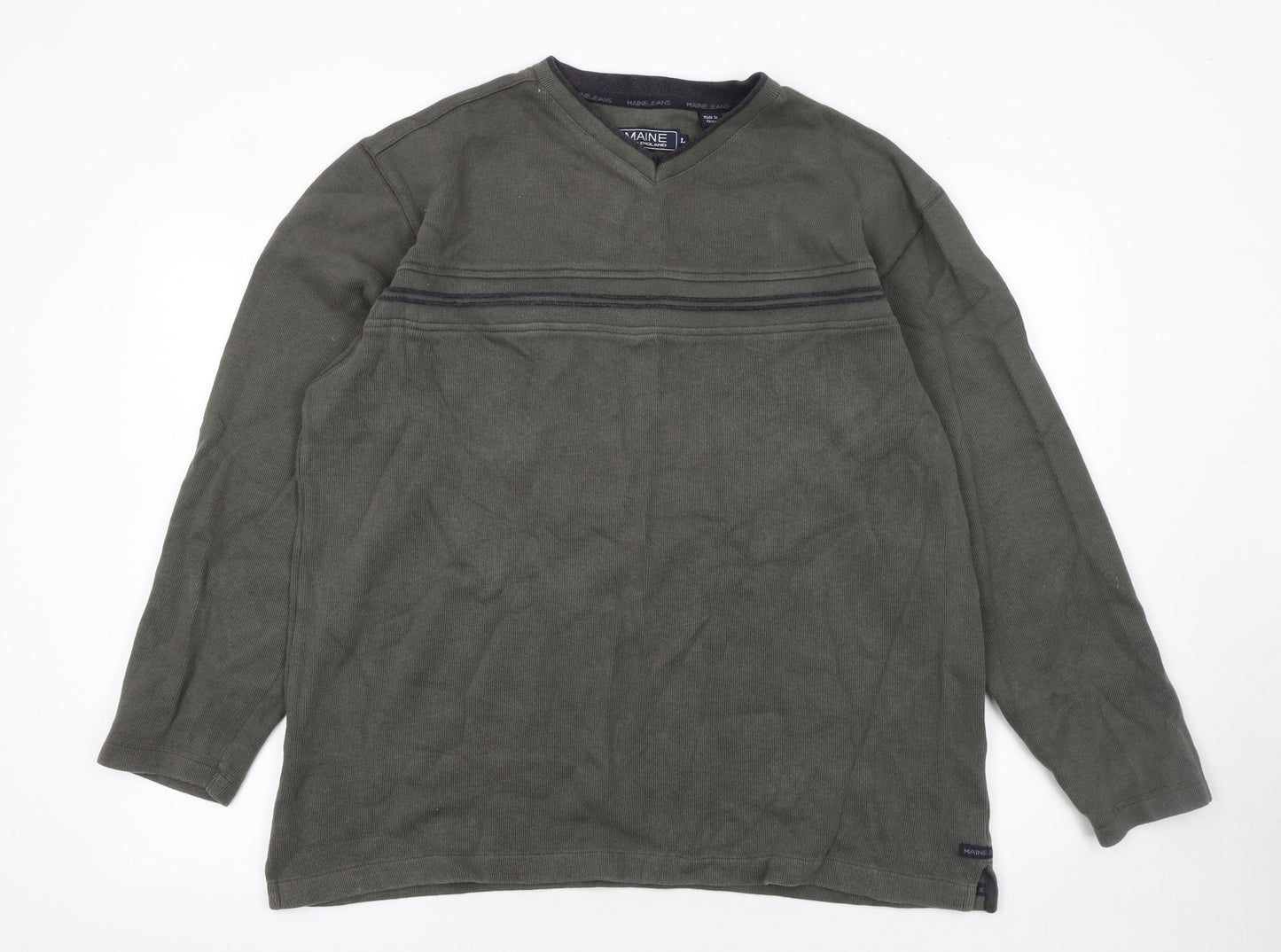 Mens UK Size L Maine New England Green Pullover Sweatshirt