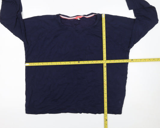 Joules Womens Blue Long Sleeve Crew Neck Regular Fit T-Shirt Size 18