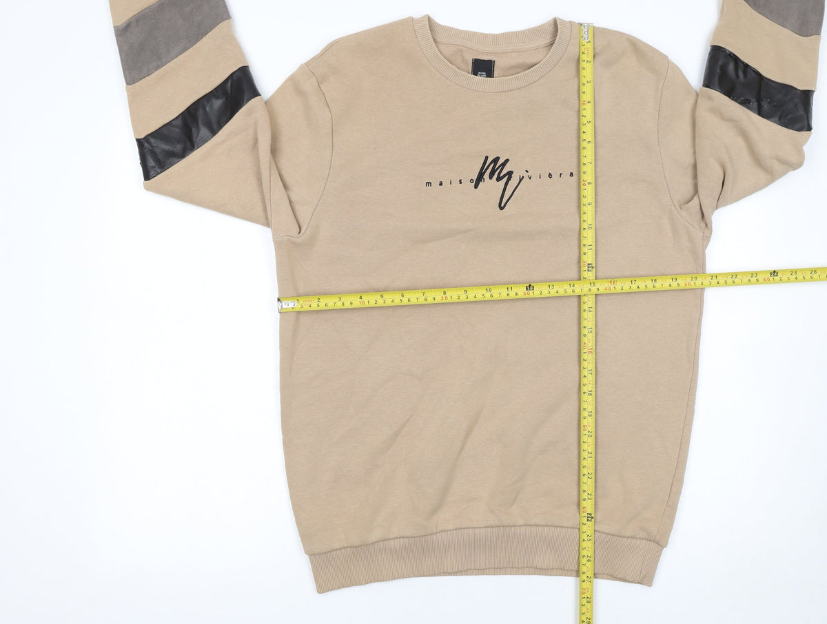 Mens UK Size M River Island Beige Pullover Sweatshirt