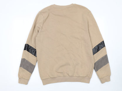 Mens UK Size M River Island Beige Pullover Sweatshirt