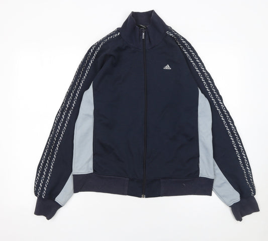 Adidas Women Navy & Light Blue Full Zip Sweatshirt Size S