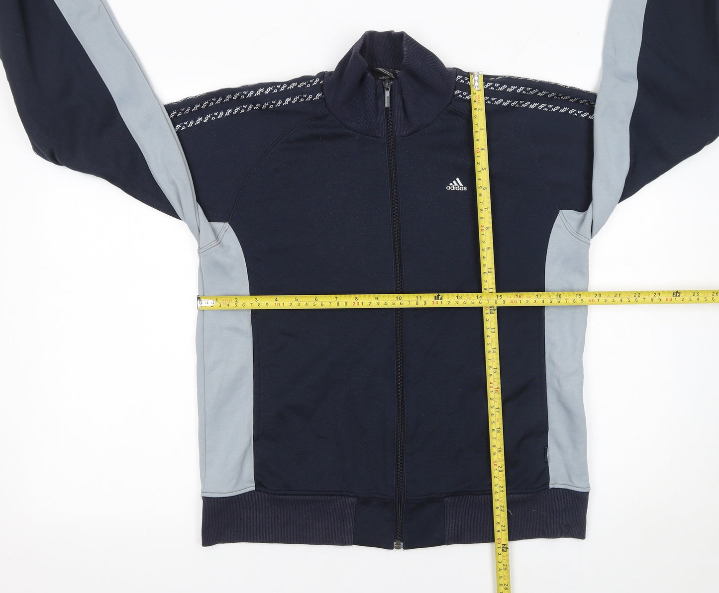 Adidas Women Navy & Light Blue Full Zip Sweatshirt Size S