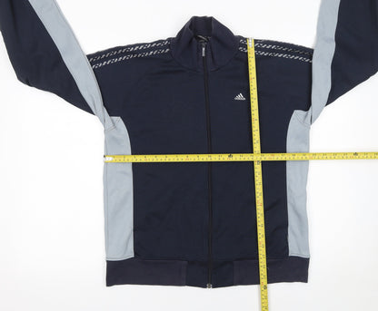 Adidas Women Navy & Light Blue Full Zip Sweatshirt Size S