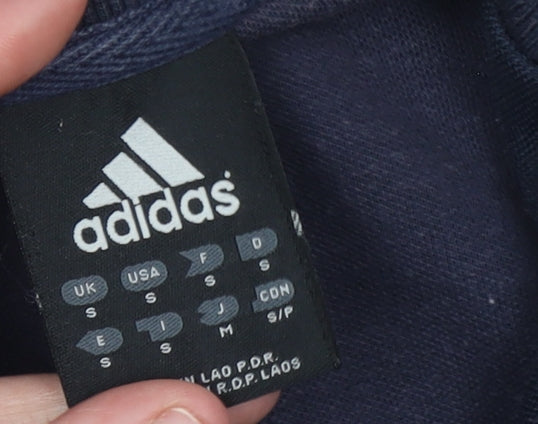 Adidas Women Navy & Light Blue Full Zip Sweatshirt Size S
