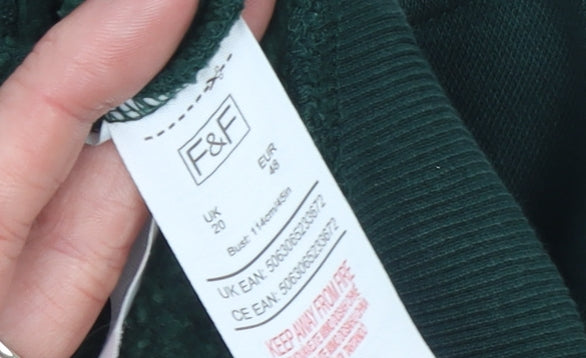 F&F Women Green ARIZONA 1998 Athletics Pullover Sweatshirt UK 20