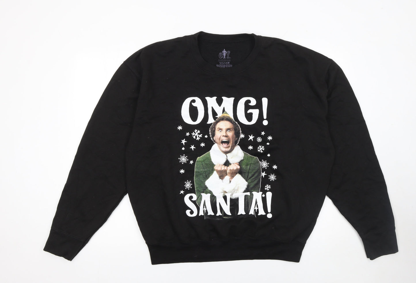 Womens UK Size XL ELF Black Pullover Sweatshirt