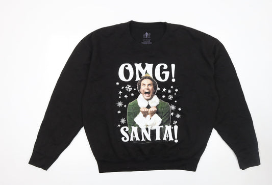 Womens UK Size XL ELF Black Pullover Sweatshirt