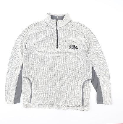 Weird Fish Men's Grey 1/4 Zip Knit Sweatshirt Size S Outdoor Casual