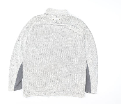 Weird Fish Men's Grey 1/4 Zip Knit Sweatshirt Size S Outdoor Casual