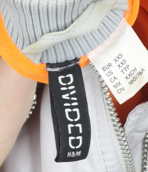 H&M Divided Women’s Grey Bomber Jacket Size 2XS