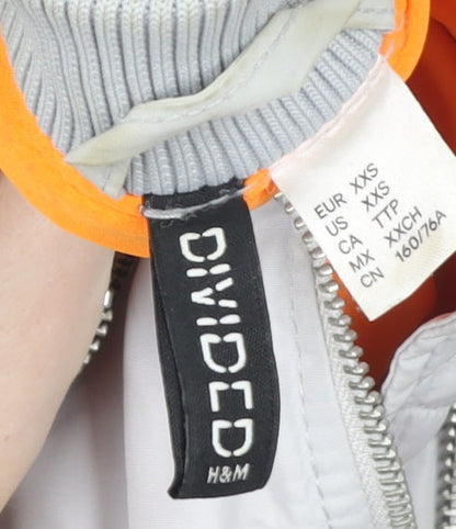 H&M Divided Women’s Grey Bomber Jacket Size 2XS