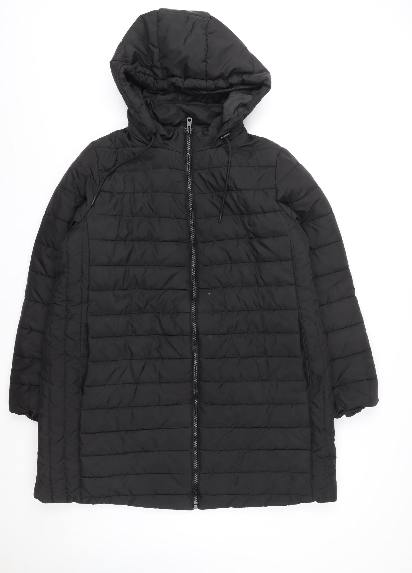 New Look Maternity Black Long Puffer Jacket Women's Size 16 Hooded