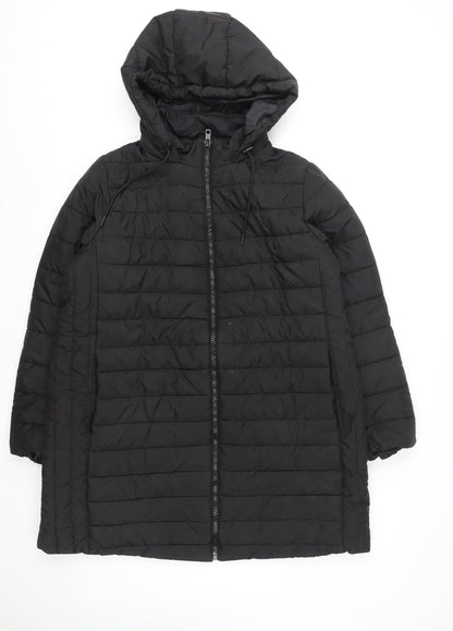 New Look Maternity Black Long Puffer Jacket Women's Size 16 Hooded