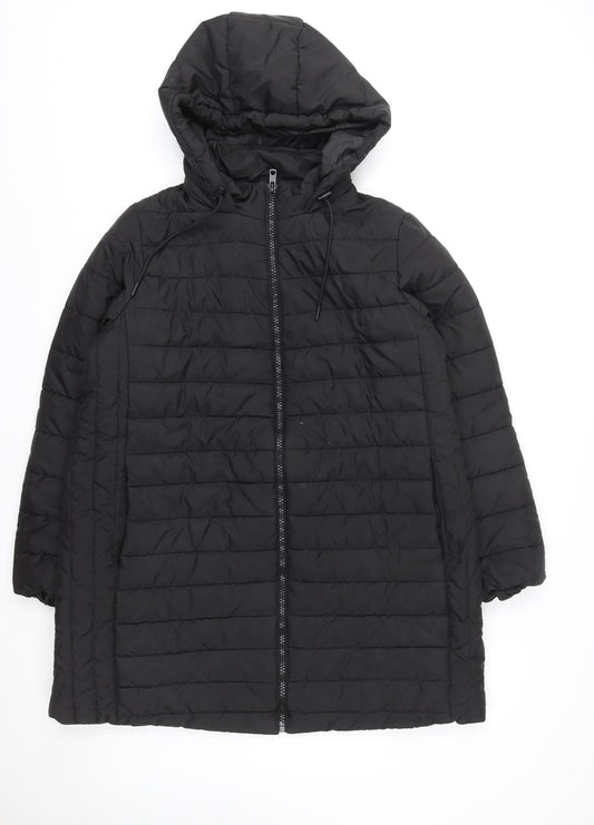 New Look Maternity Black Long Puffer Jacket Women's Size 16 Hooded