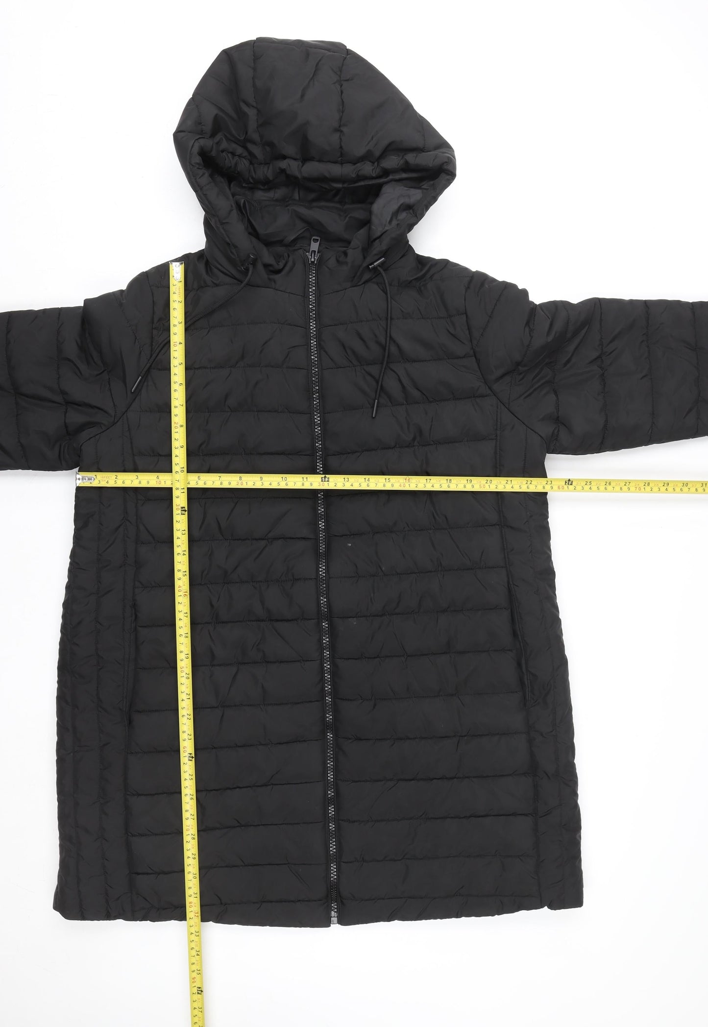 New Look Maternity Black Long Puffer Jacket Women's Size 16 Hooded