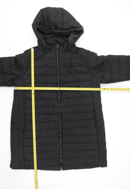 New Look Maternity Black Long Puffer Jacket Women's Size 16 Hooded