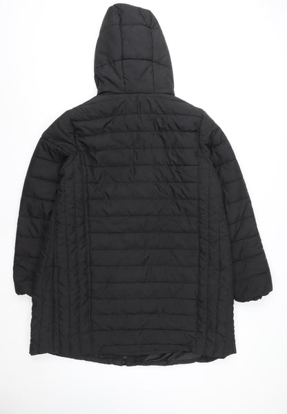 New Look Maternity Black Long Puffer Jacket Women's Size 16 Hooded