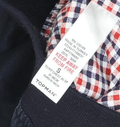 Mens UK Size S Topman Blue Bomber Jacket