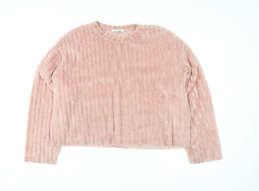 Womens UK Size L Zara Pink Pullover Sweatshirt