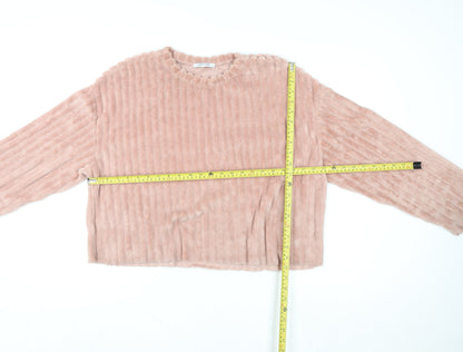 Womens UK Size L Zara Pink Pullover Sweatshirt