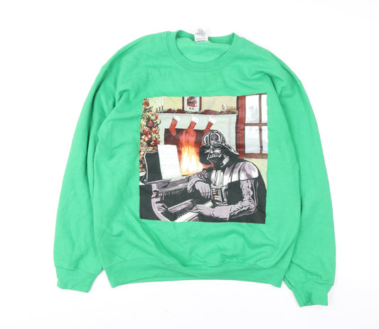 Mens UK Size M Star Wars Green Pullover Sweatshirt