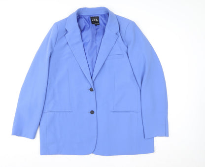 Womens UK Size XL Zara Blue Basic Blouse