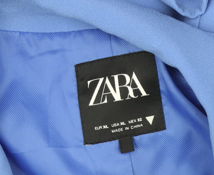 Womens UK Size XL Zara Blue Basic Blouse