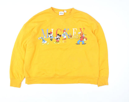 Womens UK Size L Disney Yellow Pullover Sweatshirt