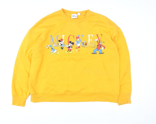 Womens UK Size L Disney Yellow Pullover Sweatshirt