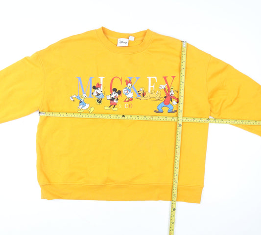Womens UK Size L Disney Yellow Pullover Sweatshirt