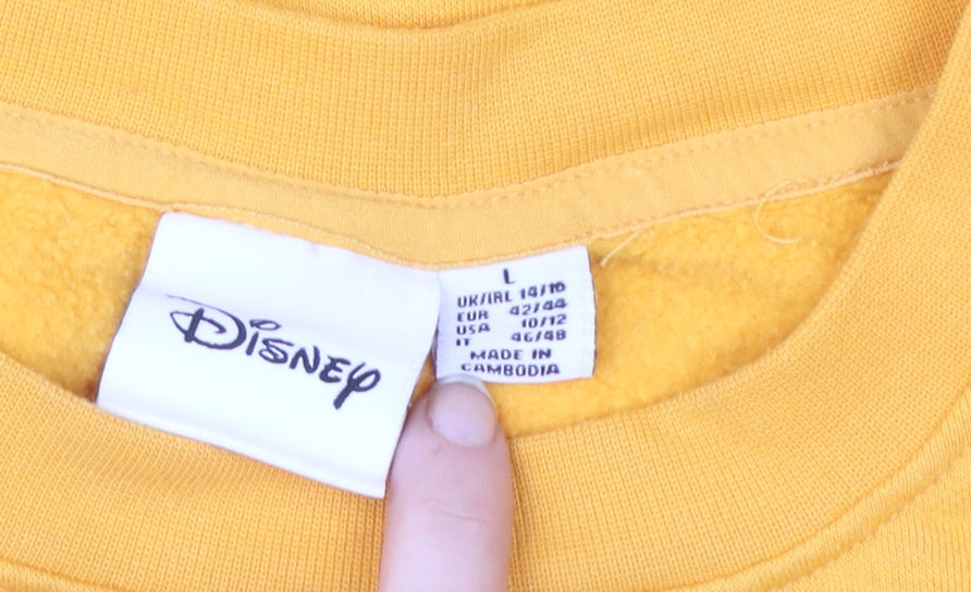 Womens UK Size L Disney Yellow Pullover Sweatshirt