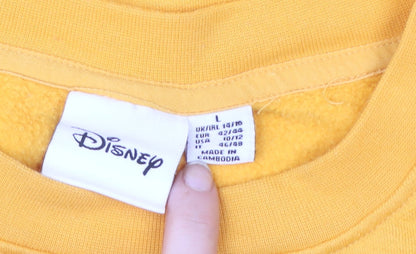 Womens UK Size L Disney Yellow Pullover Sweatshirt