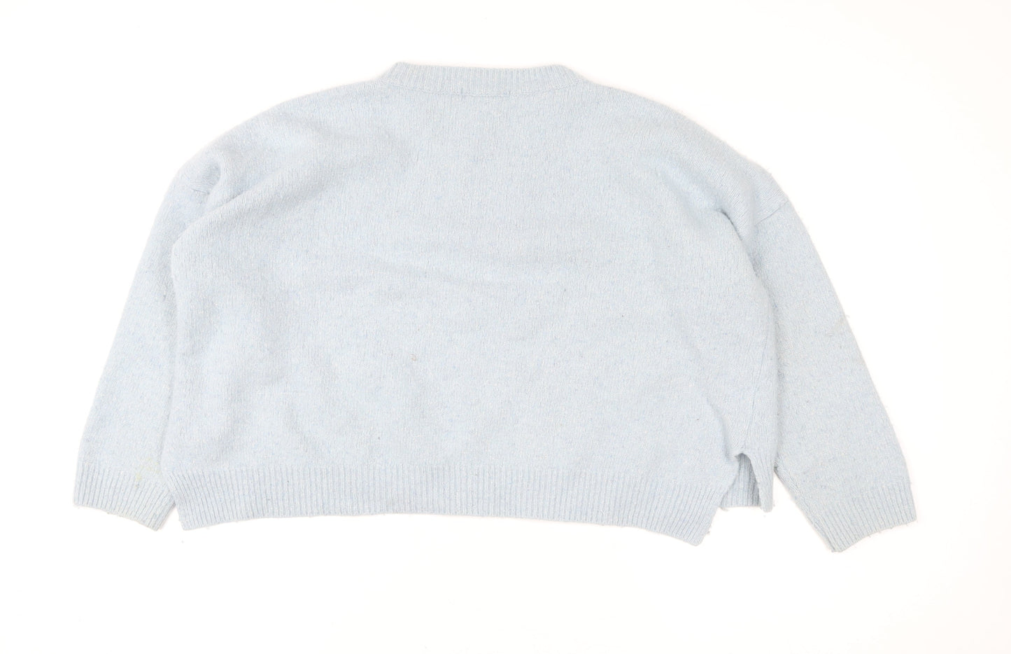 Womens UK Size M Olive Blue Pullover Jumper