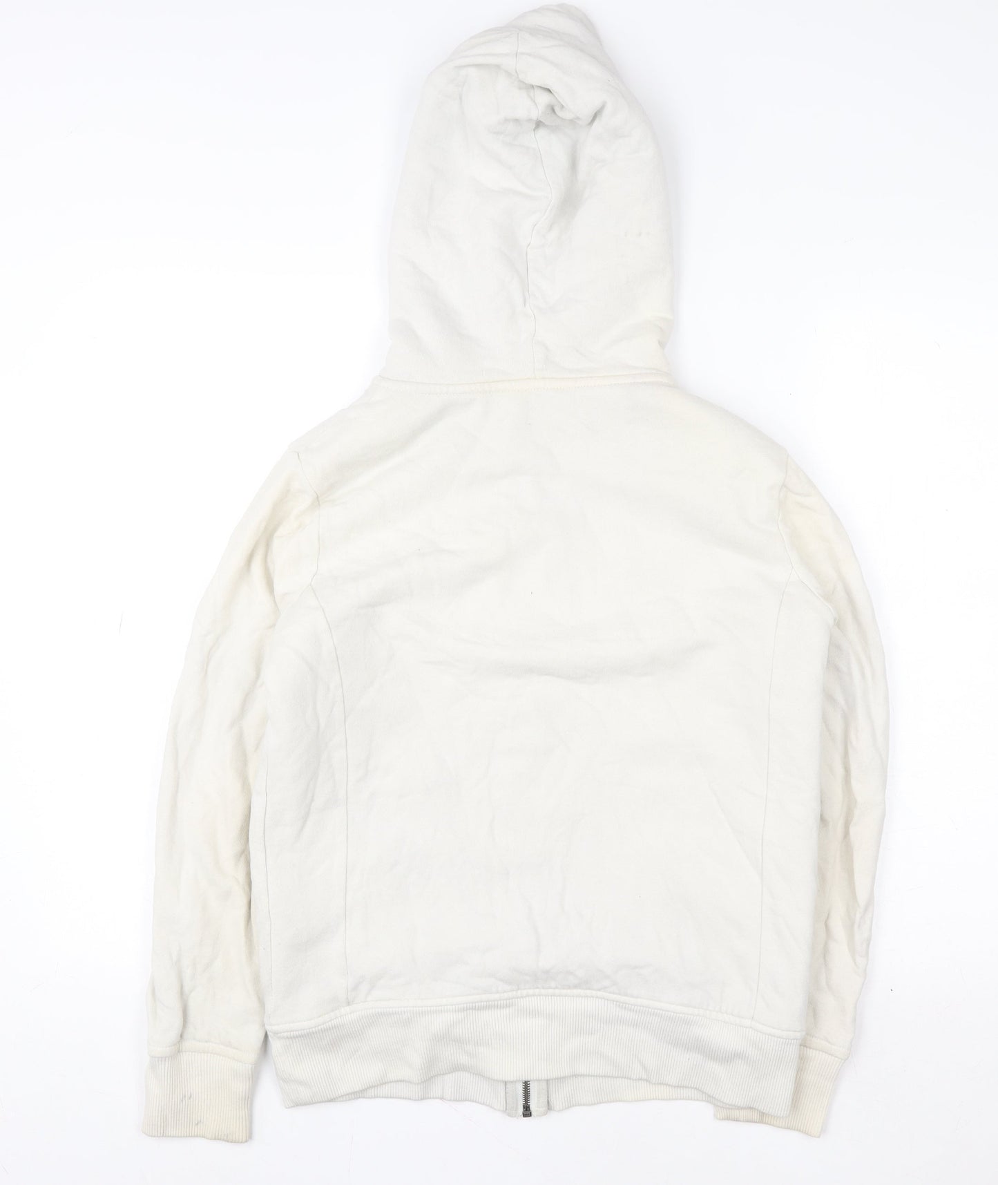 Gap Women Ivory Hooded Zip Jacket Small Cotton Sherpa Lined Casual